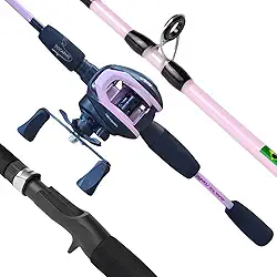 Kit de Pesca Albatroz Rosa Vara Kara 15lb + Carretilha 3 Rolamentos Ávila