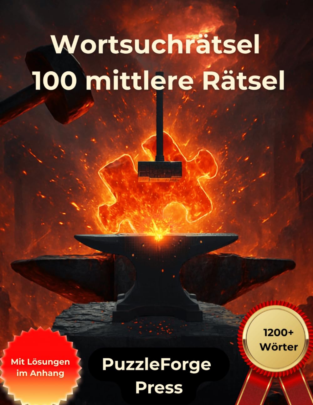 Wortsuchrätsel - 100 mittlere Rätsel: Großdruck für Erwachsene und Senioren | Über 1200 Wörter | 1 Rätsel pro Seite | Mit Lösungen im Buch | ... für Konzentration & Gehirntraining)