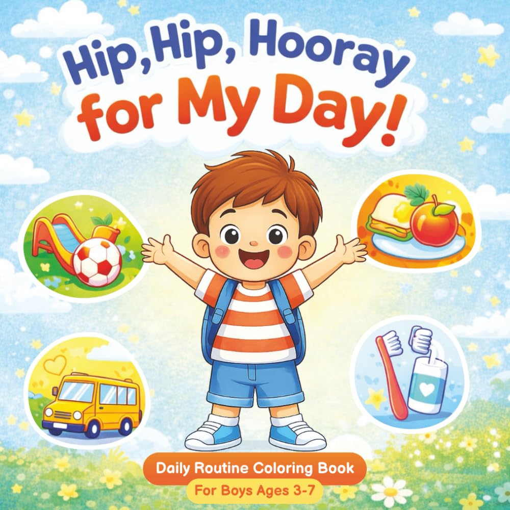 Hip, Hip, Hooray for My Day!: Daily Routine Coloring Book