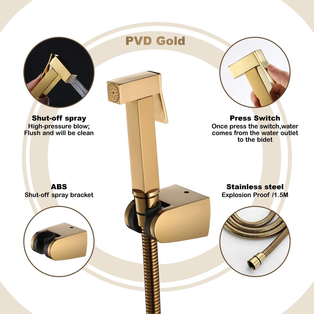 XYNSNDB Juego de rociador de bidé portátil - Lavador de pañales de Tela con Agua fría montado en la Pared para higiene Personal y Limpieza de Pisos - Grifo de Ducha Ideal para baño