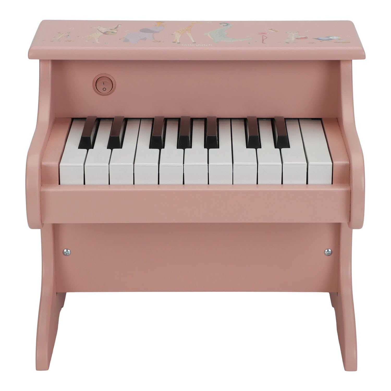 Little Dutch Kinder Piano - Klavier - Holzklavier - Holzpiano - für Mädchen ab 3 Jahren - Safari Friends - rosa