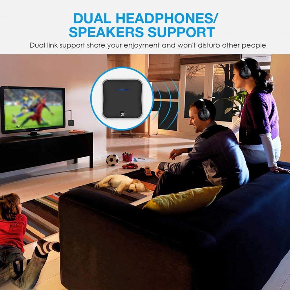Transmisor de Audio Bluetooth 5.0 Receptor Inalámbrico HD Óptico Toslink Aux/RCA y Amplificador Adaptador óptico Adecuado para TV/Auriculares