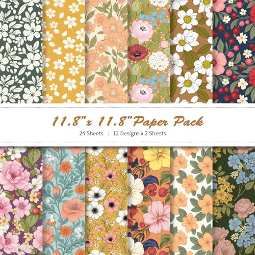 Papier botanique vintage scrapbooking haut de gamme double face