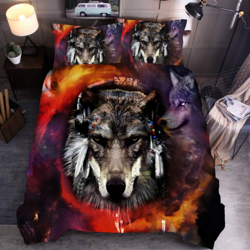 Parure de lit tigre 3D housse de couette 200x200 cm pour chambre d'ado