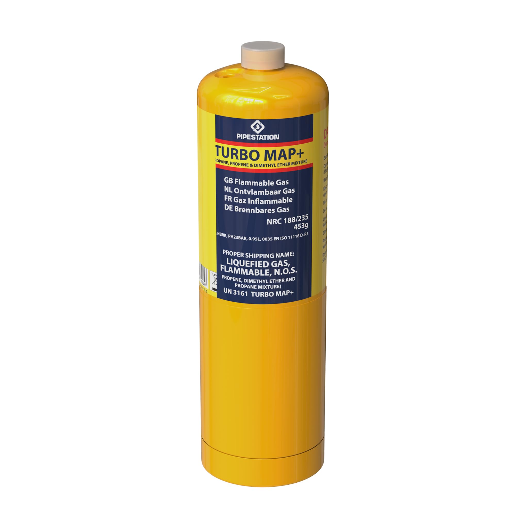 Pipestation Yellow Mapp Gas Canister | Map Plus Gas Bottle Cylinder For Propane Blow Torch Plumbing Soldering Gas Blowtorch | Map Gas Cartridge For Gas Torch Burner Jet | Blow Torch Gas