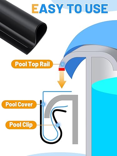 Miniatura 5 de 48 clips de cubierta de piscina de invierno de 4.7 pulgadas, kit de cierre de piscina para piscinas de pared de acero sobre el suelo, abrazaderas de
