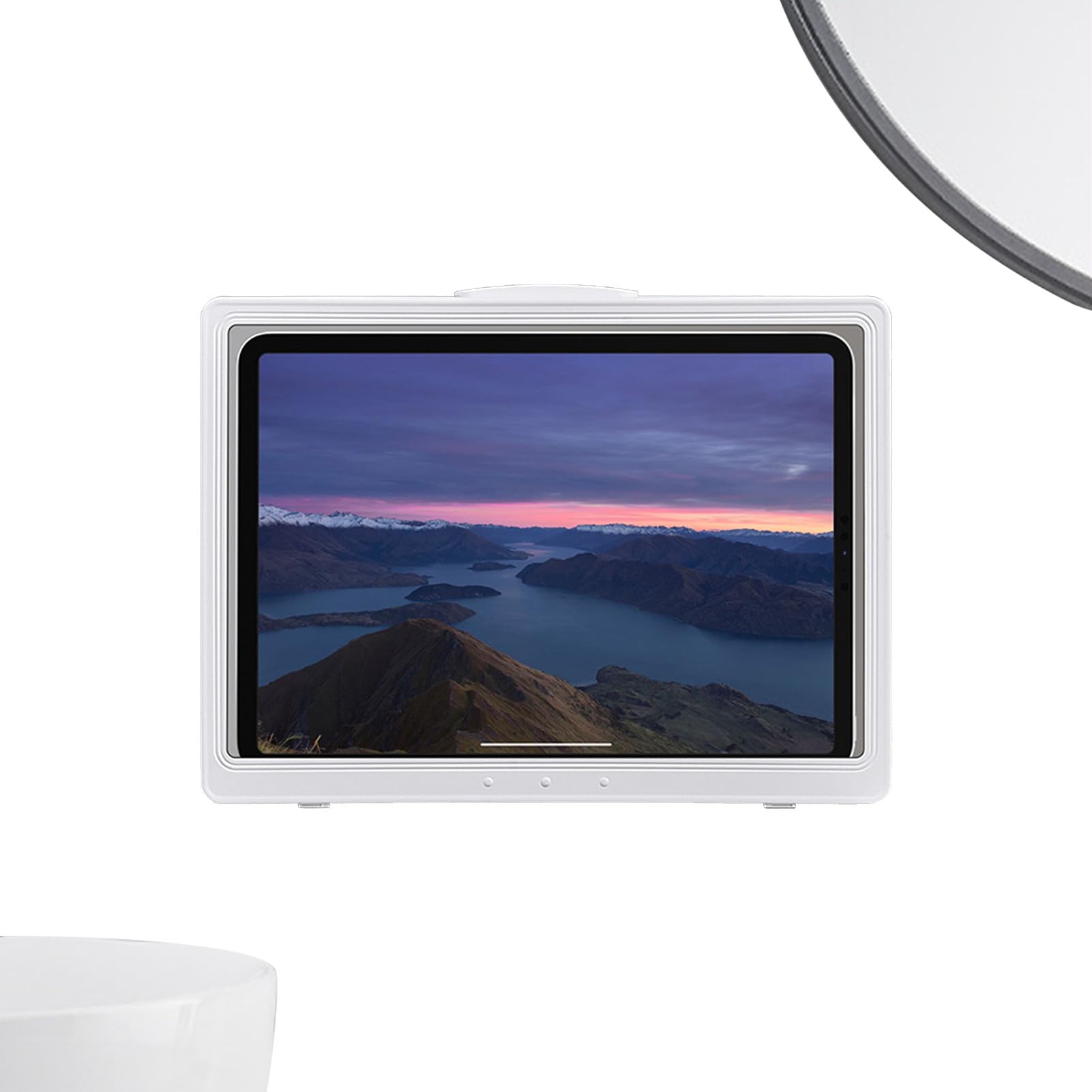 Contenedor para bañera de tablet impermeable con soporte de pared 8