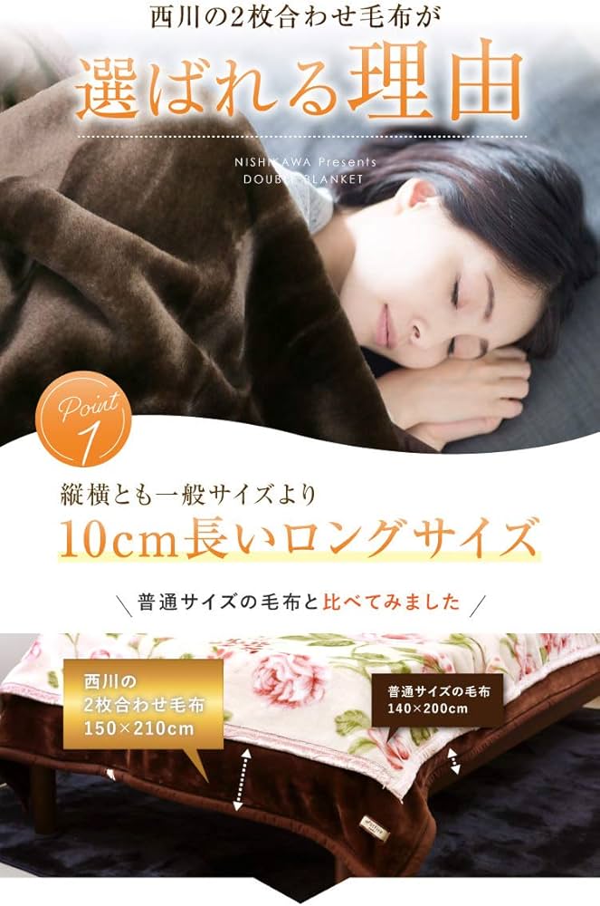 西川高級毛布　ラム毛布　NISHIKAWA 150cm×210cm 寝具 西川高級毛布ラム毛布NISHIKAWA 150cm×210cm 寝具