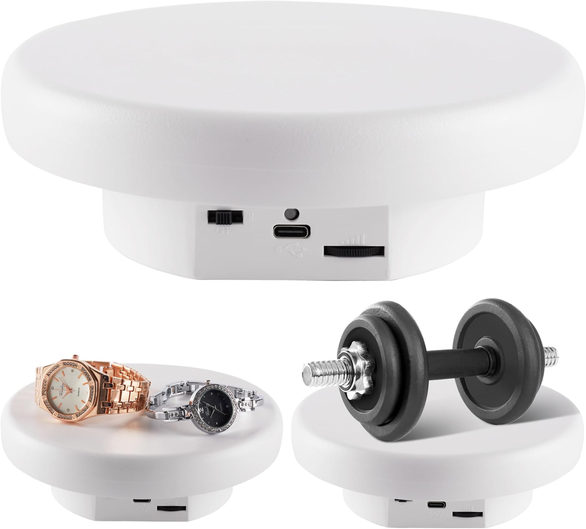 - Rotating Display Stand, 6.3'' White Spinning Stand for Product Shows