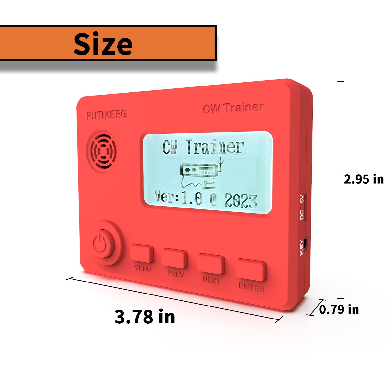 Mini CW Trainer Morse Code Trainer mit Display, Moore Simo Wales Code Kurzwellenradio Telegraphenschlüssel Autoschlüssel Lernen CW Radio für Telegraphen Praxis mit Ladekabel (Blue)