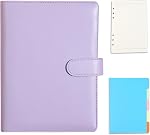 A5 Ring Binder, 6 Ring PU Leather Loose Leaf Notebook Planner Notebook Cover with 45 Sheets A5 Lined Paper, Binder Dividers for School Office Meetings,Green