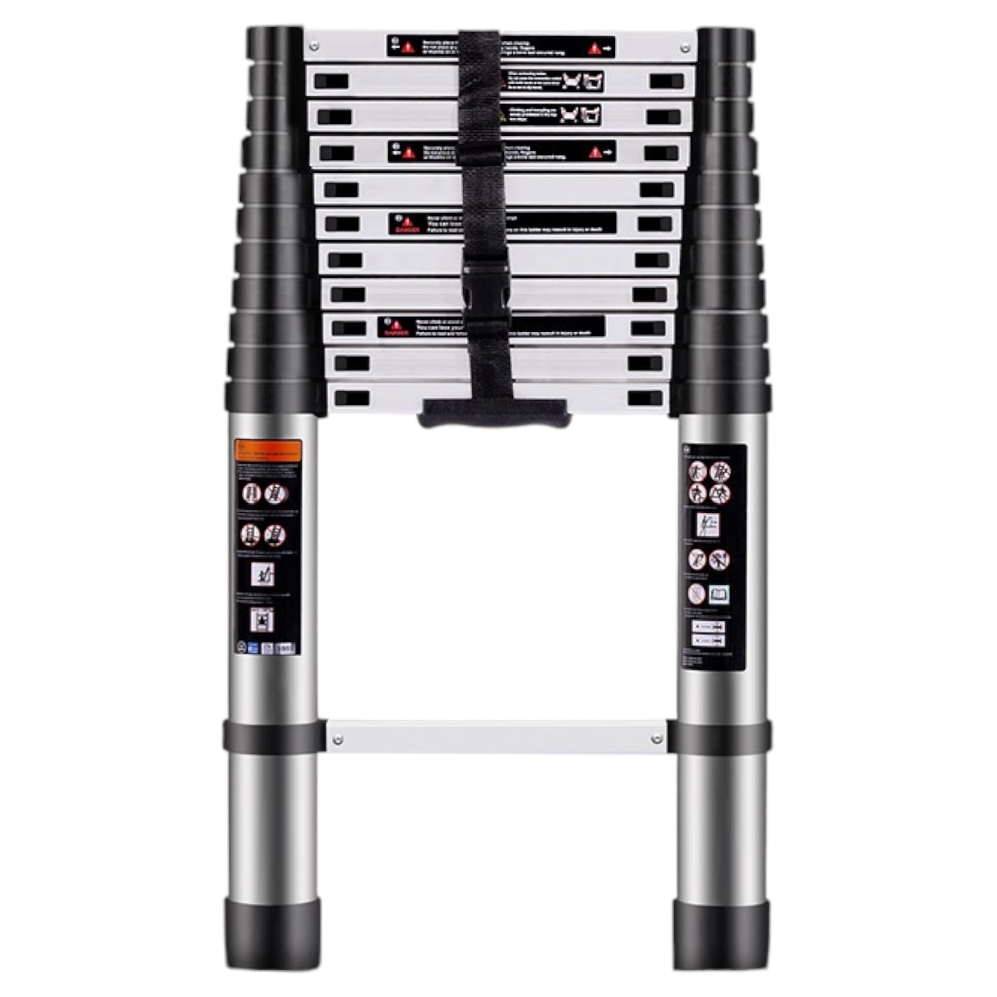 Escalera Plegable Telescópica de Aluminio Multiusos Portátil Extensible - Tamaños: 2 Metros | Fácil Uso y Mecanismo Sencillo | Botón de Bloqueo (2 Metros)