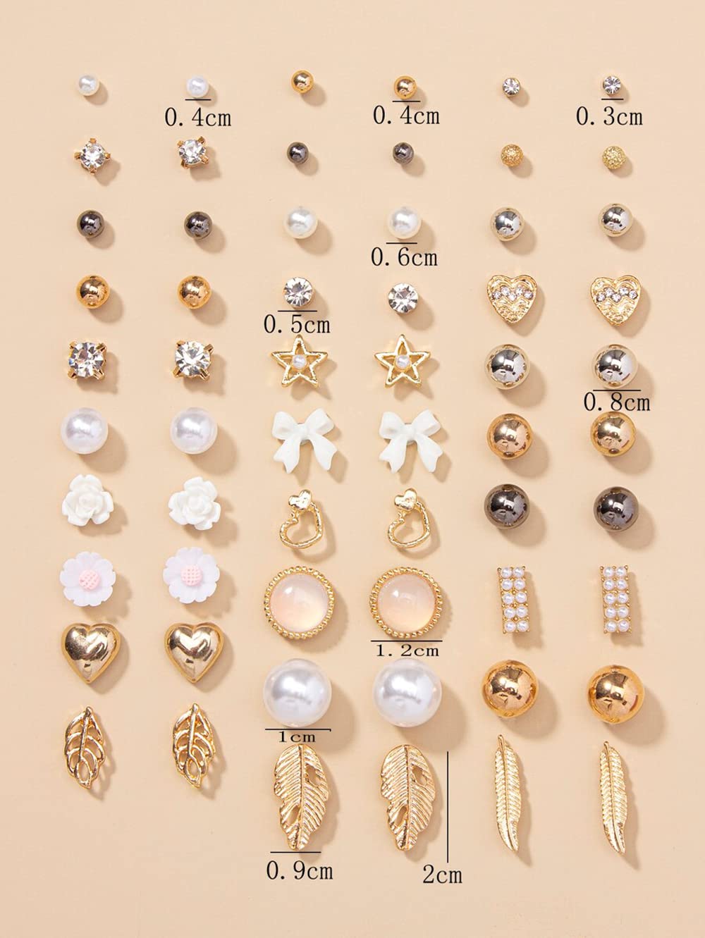 30 Pairs Latest Stylish Crystal Pearl Earrings Combo Set