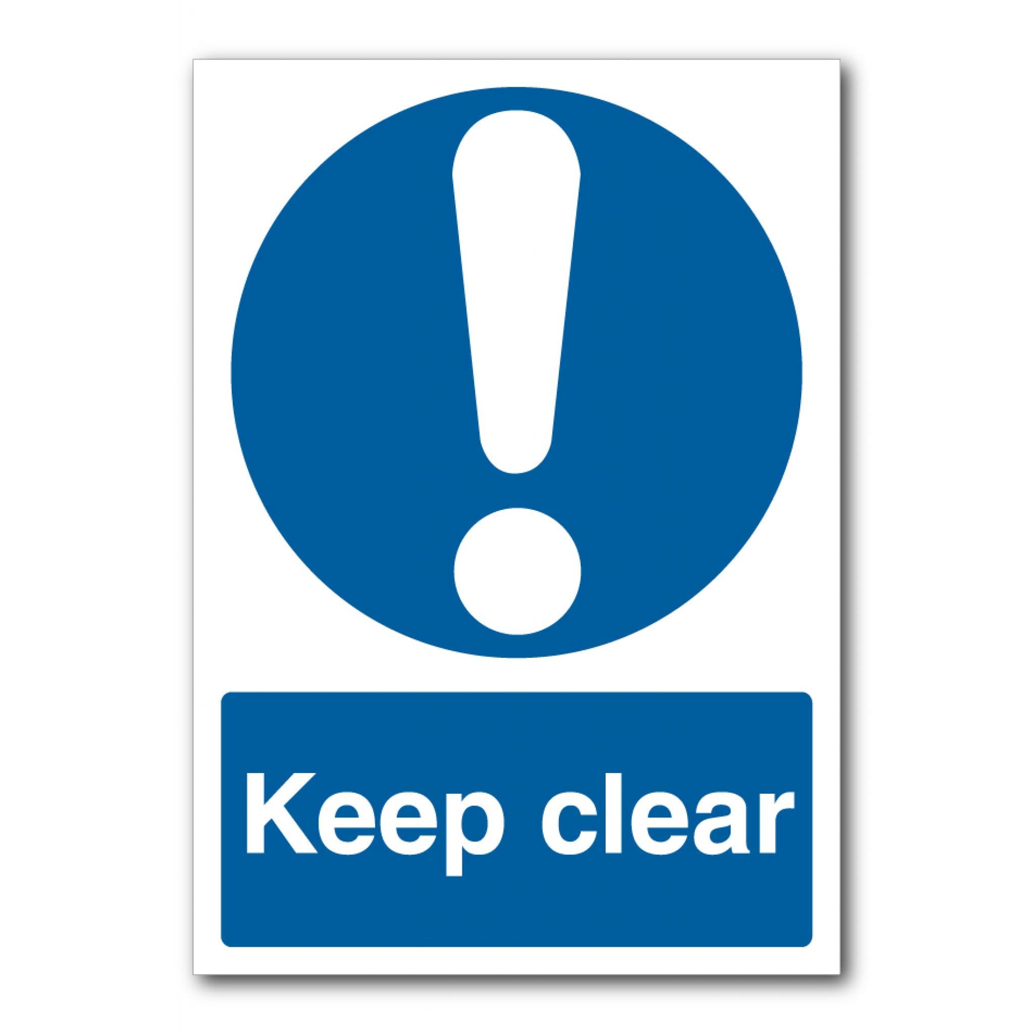 Keep Clear Sign, 12x8 Metal Tin Sign, space reservation reminder for gates, entrances, equipment areas and main passages.