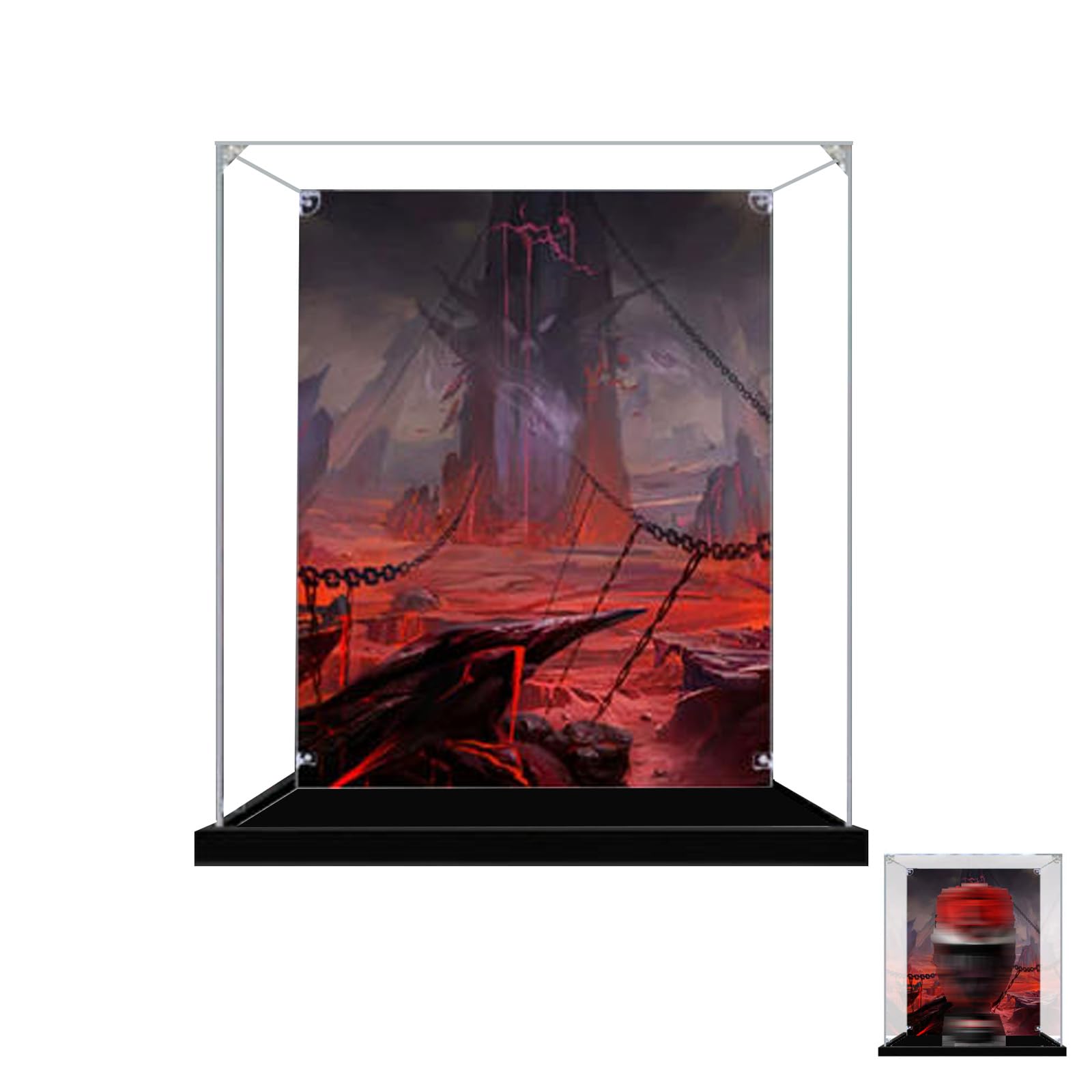 Acrylic Display Case for Lego 76199 Helmet Model, Dustproof Clear Storage Box, UV Protection Display Box Compatible with 76199 (Model Not Included) (Background)