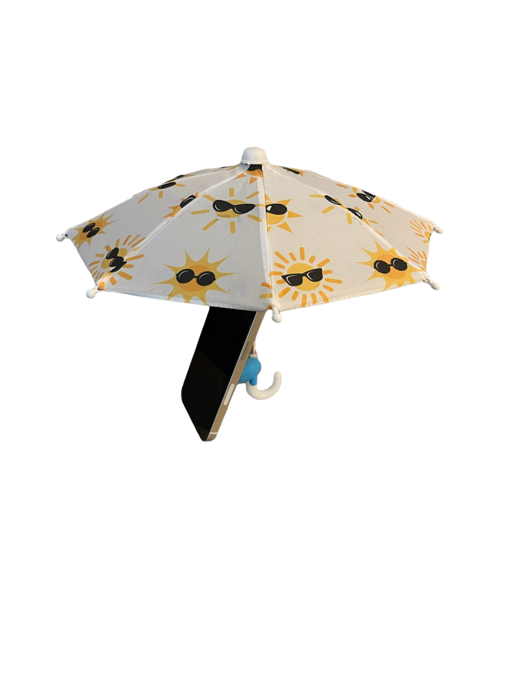 PhoneBrella Phone Umbrella Phone Cooler Tablet Umbrella Sun Shade Rain Shield Mini Umbrella for all Cellphones Cute Piggy Suction Cup Phone Holder Accessories for Phones (Sunshine/Sky Blue Piggy)