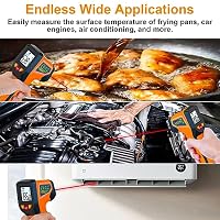 Laser Infrared Thermometer Non-Contact Digital Temperature Gun, -58℉~1112℉(-50℃~600℃) IR Thermometer for Industrial, Kitchen Cooking, Automotive, HVAC (Not for Human Body Temp) — image 6