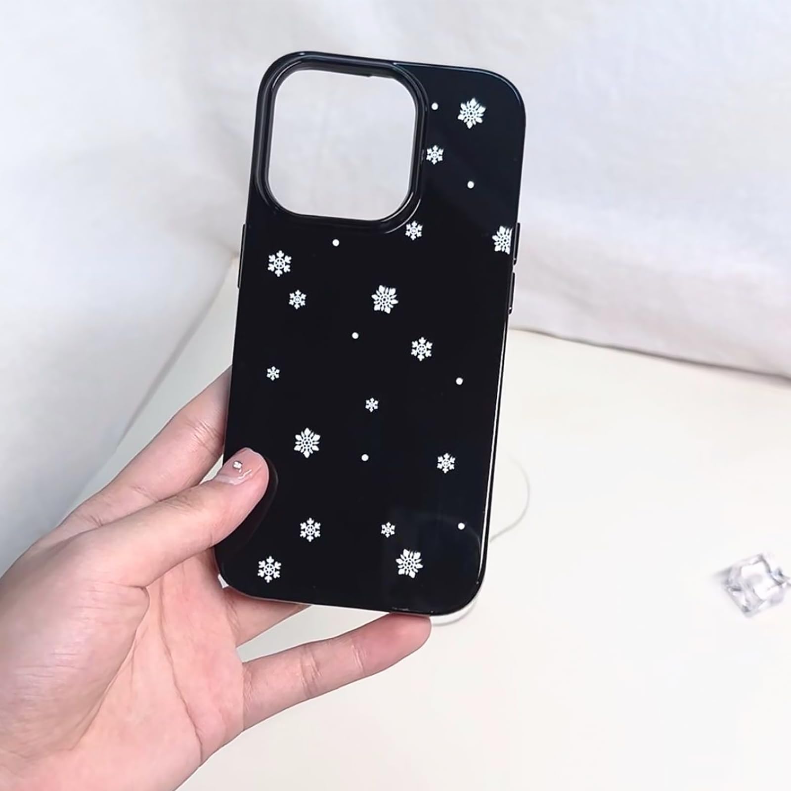 Compatible for iPhone 12 Case Artistic Snowflake Design Scratch-Resistant Phone Cover for iPhone 12 6 1 inch Single