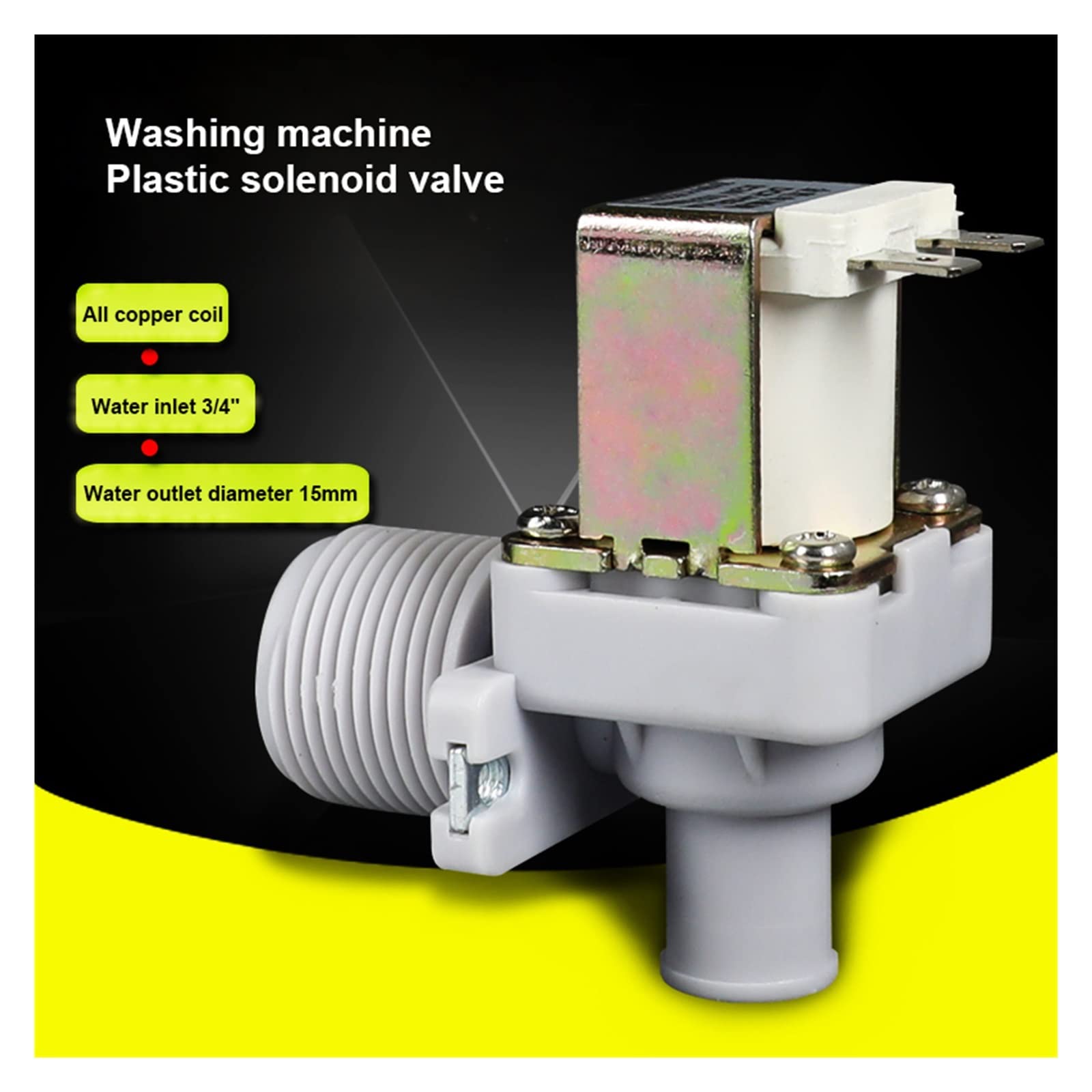 Elettrovalvola motorizzata | Compatibile con lavatrice 12V 24V 220V(DC12V,Normally Closed)