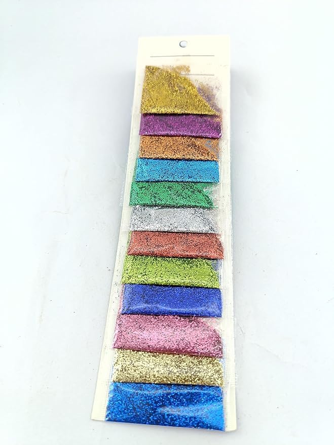 pmw - Pack of 12Packets Small Giltter Powder for Project,Rangoli Purpose of Decration-picture-18