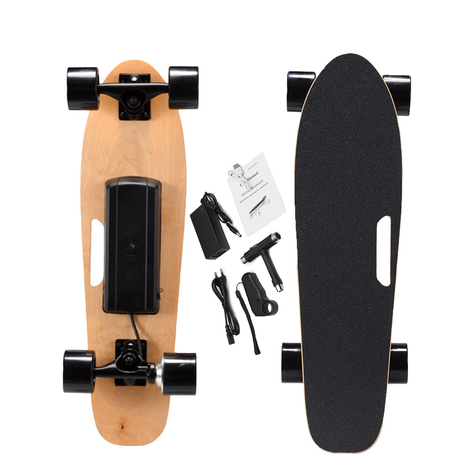 Skateboard électrique avec Télécommande, 3 Vitesses, Freinage Progressif, 7 Plis D'érable Canadien, Freinage en Douceur, Convient Aux Jeunes Débutants