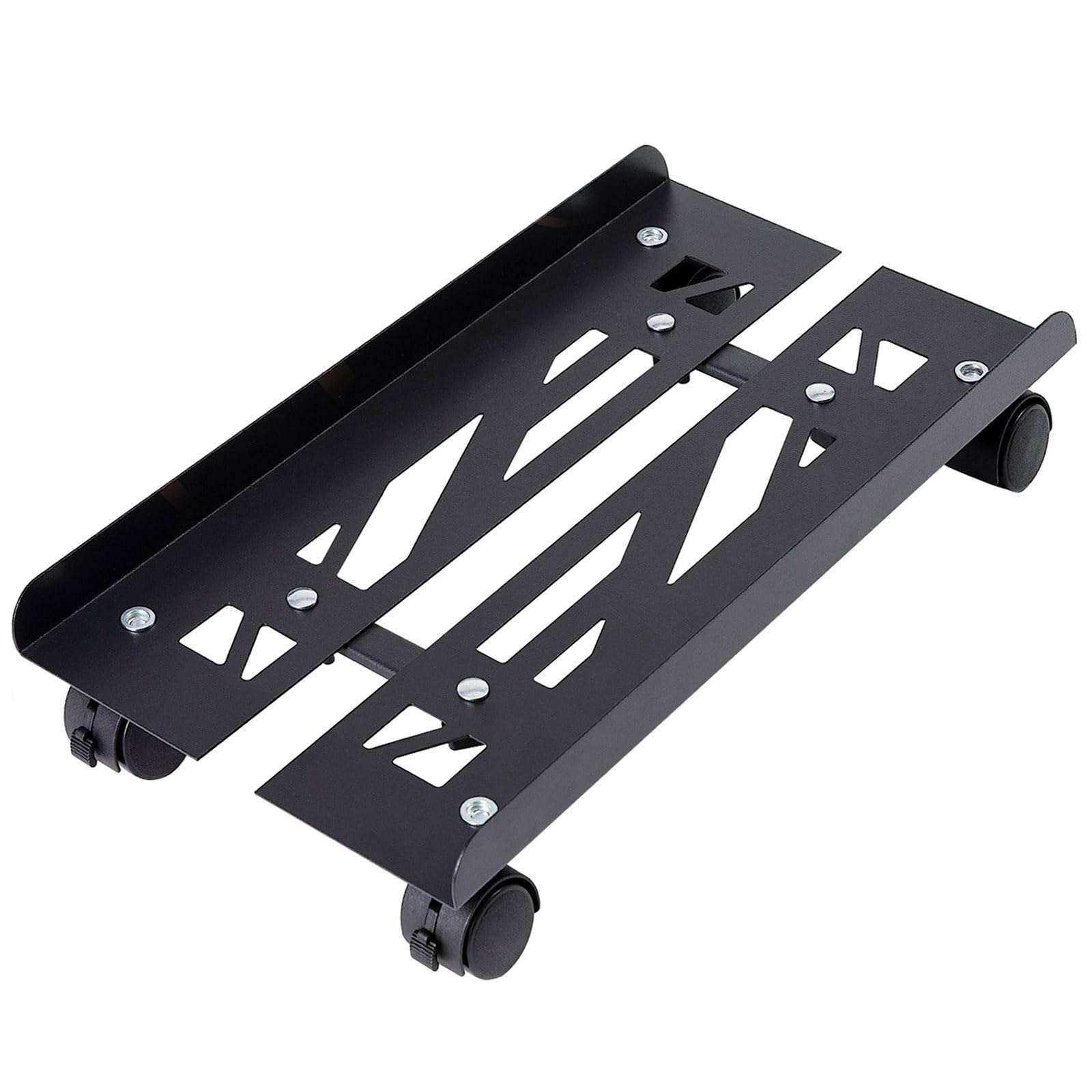 Hovadova Mobile PC Stand, Adjustable Metal Computer Tower Stand, PC Floor Stand with 4 Locking Caster Wheels, PC Tower Stand, CPU Holder, PC Cart PC