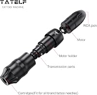 TATELF Rotary Tetoválógép Szett - LCD Érintőképernyős Tápegységgel, 20 Patron Tűvel, Fekete, Művészeknek és Tanulóknak 4
