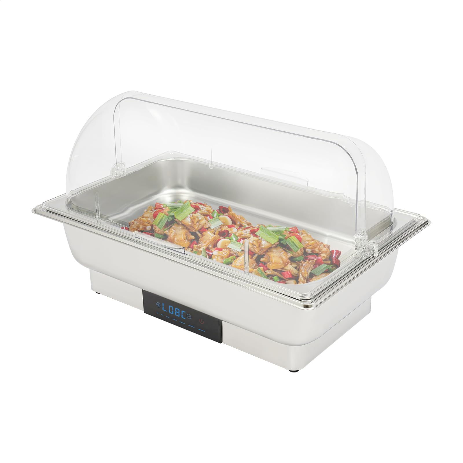 Contenitore termico in acciaio inox, 600 W, per buffet, chafing dish a buffet, chafing dish buffet, set caldo in acciaio inox, per ristoranti a buffet (1 padella per alimenti)