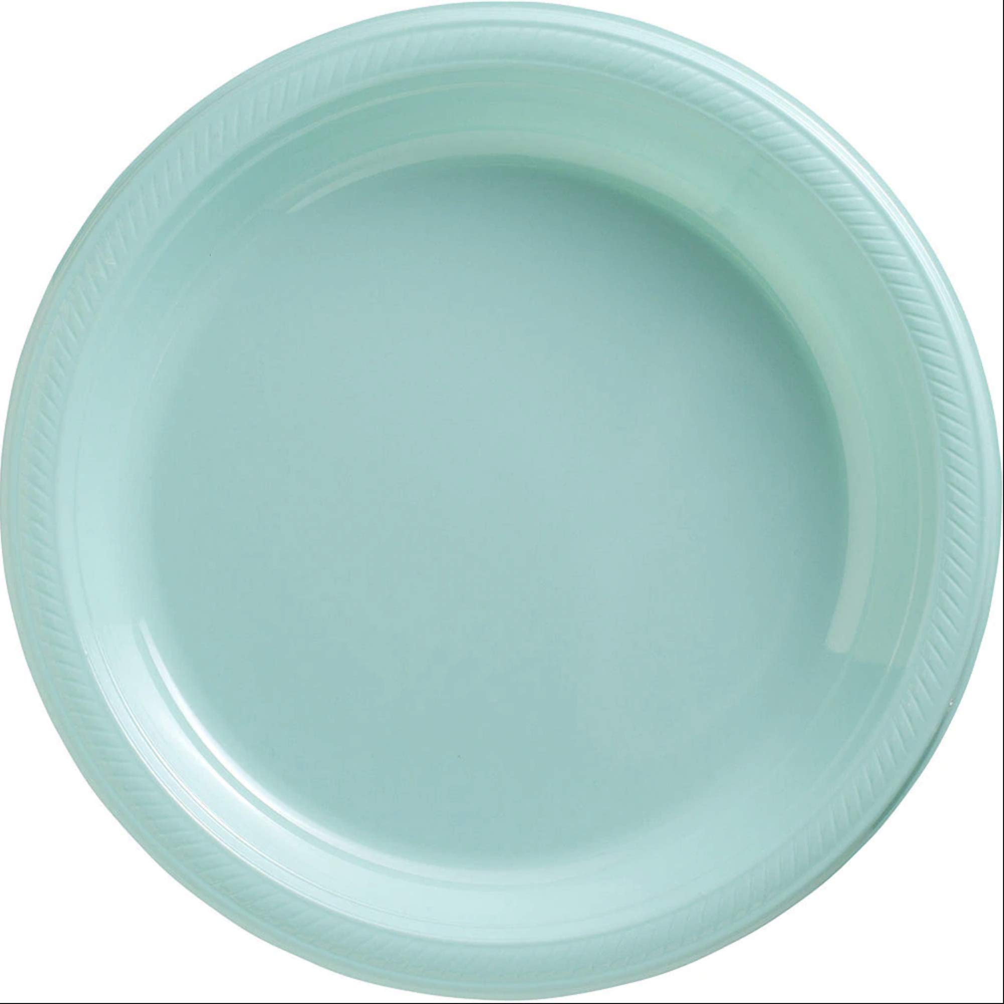 amscan Robin's Egg Blue Big Party Pack Plastic Plates - 7" | Pack of 50