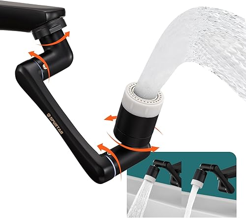 Miniatura 1 de Spurtar - Extensor de grifo, grifo de extensión multifuncional giratorio de 1080 + 360, grifo de filtro universal contra salpicaduras, extensor de