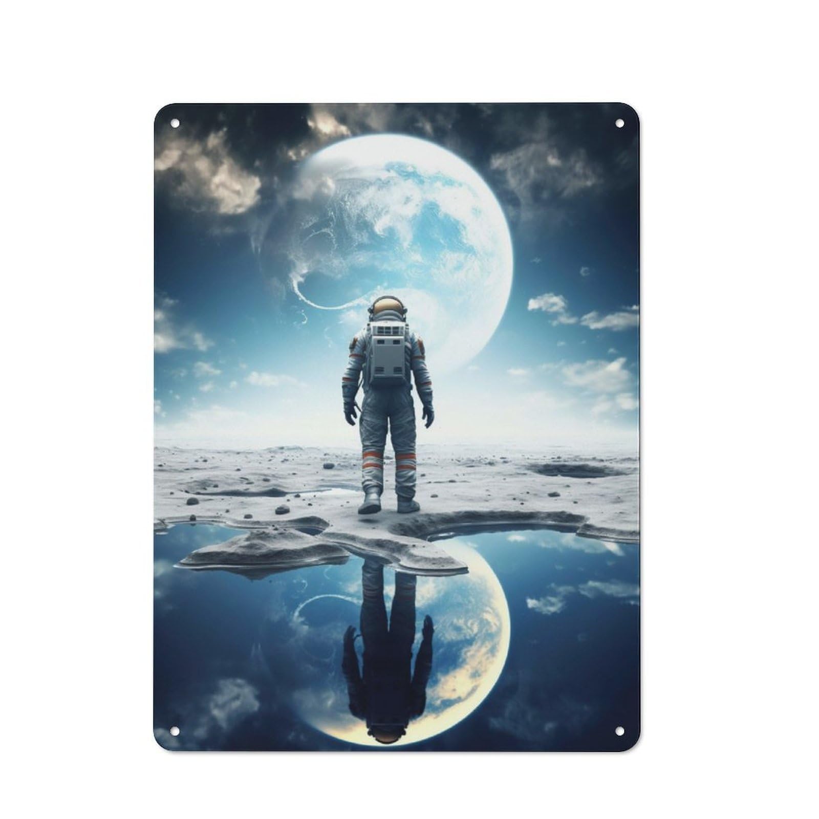 Junmoney Alien Planet View Retro Metal Sign 40X30cm For Bar Or Restaurant, For Kitchen And Home Bar Decor, For Home Office And Studio Walls