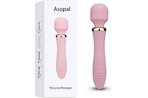 Masajeador de espalda: Vibrador de varita inalámbrico ultra silencioso con vibración en ambos extremos