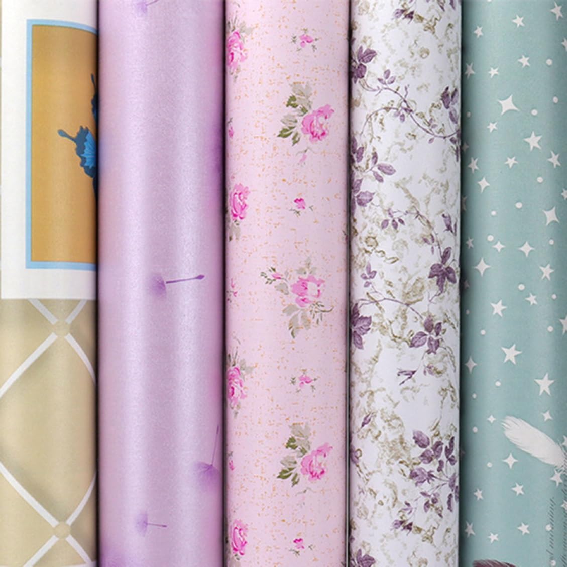 [YXSNG] 壁紙 シール はがせる 壁紙 リメイク シート シールタイプ 賃貸 ヴィンテージ レトロ ビンテージパターン レッド