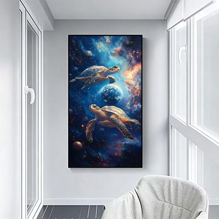 Pintura por numeros sin marco tortuga para llenar paredes vacias grandes 4