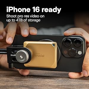 Crucial X10 Pro 2TB Portable SSD, Up to 2,100MB/s Read, 2000MB/s Write, USB 3.2 USB-C, External Solid State Drive, Durable Storage for Professional Creators, Gold - CT2000X10PROSSD9D02