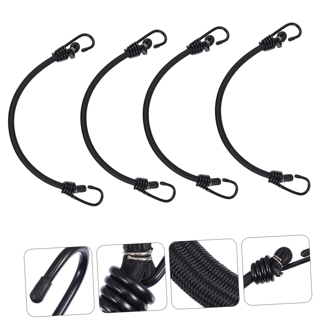 4 pezzi Cinghie Elastiche con Ganci Fasce Resistenti Alta Elasticità per Camion e Bagagli Elastici Antistrappo per Fissaggio Sicuro