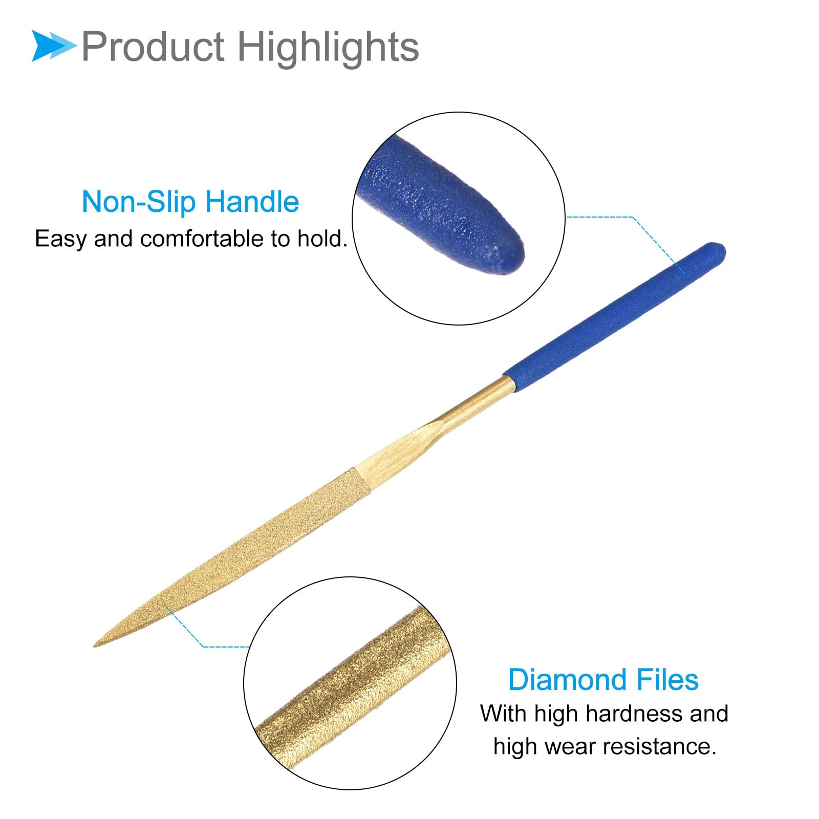 CoCud Diamond Coated Needle File Set,, 5x180mm - Image 4