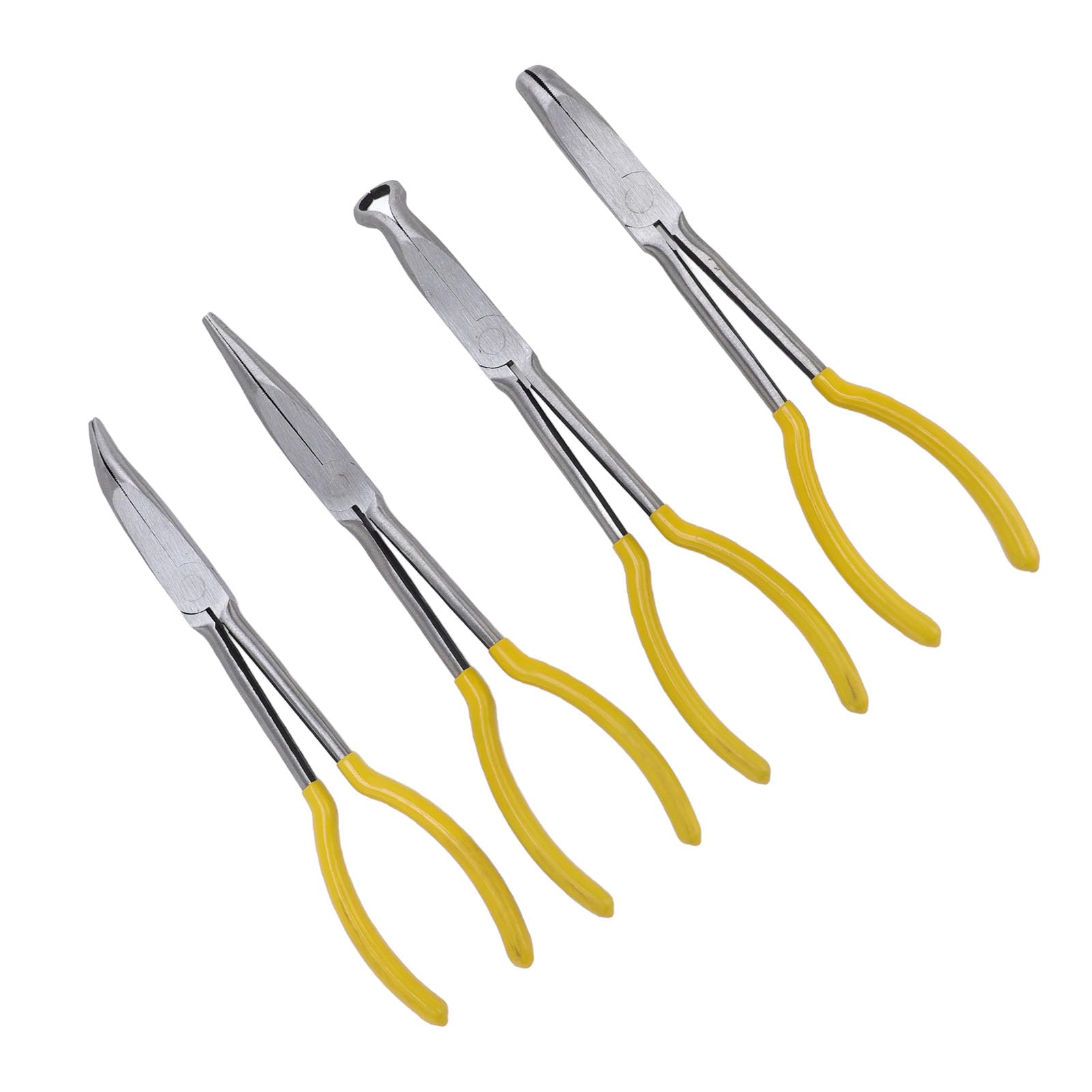 Set di pinze lunghe in acciaio al carbonio, 28 cm, ergonomiche, con becchi piegati a 25°, per gli appassionati di automobili
