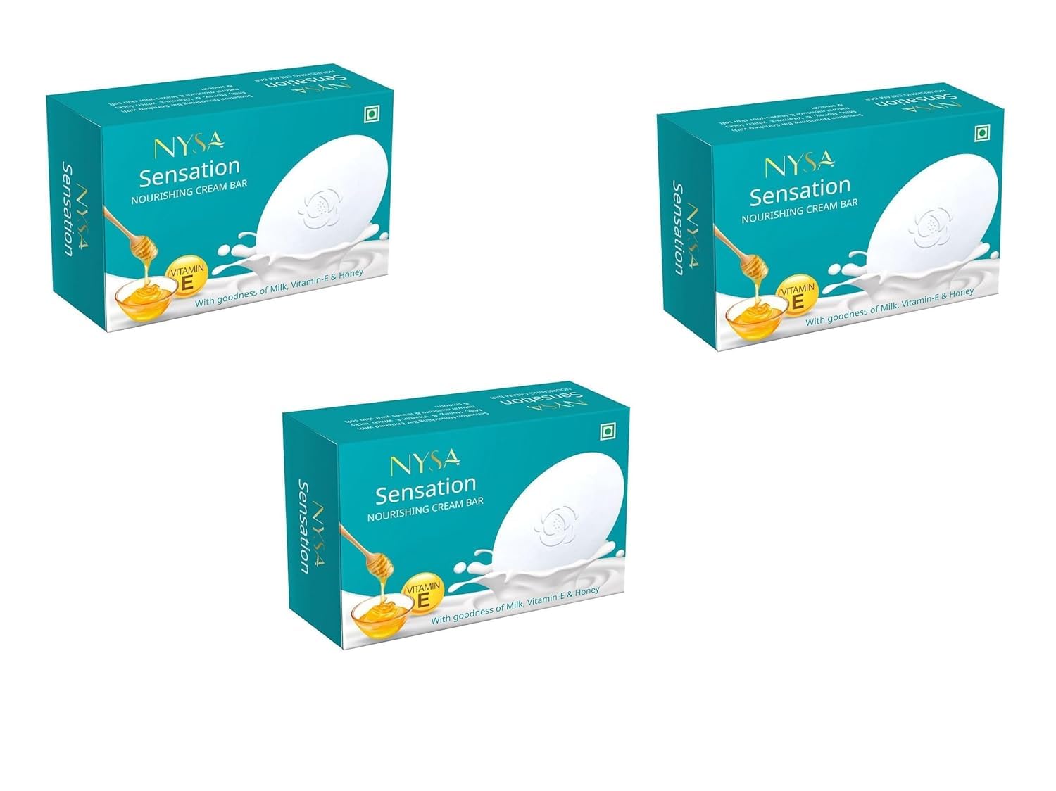 Nysa Sensation Nourishing Cream Bath Soap Bar with Milk, Honey & Vitamin E | Deep Moisturizing Beauty Soap for Soft, Smooth & Glowing Skin | Suitable for Men & Women | Pack of 3-image-47