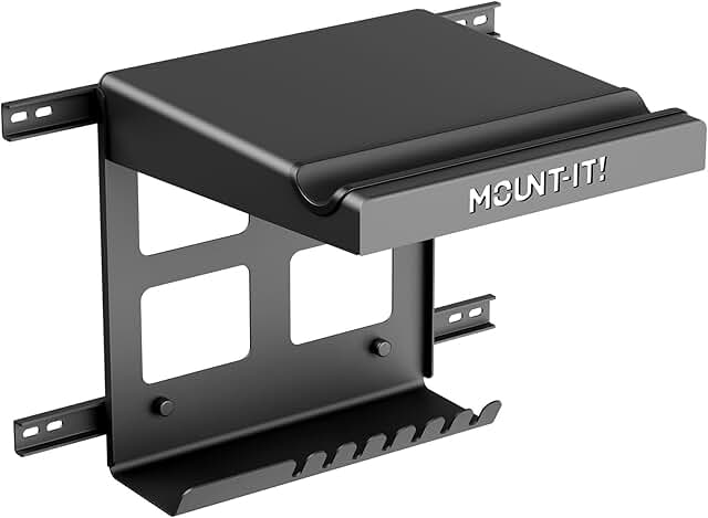 Mount-It! Bike Wall Mount Rack with Shelf and Hooks, Horizontal Indoor B...