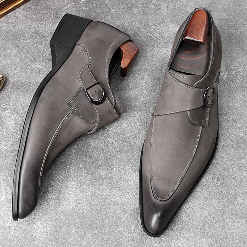 Luxury Suede Men Dress Shoes Cowhide Leather New British Trend Designer Handmade Business Social Loafers2