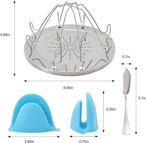 Miniatura 3 de Tostadora de campamento de 4 rebanadas con guantes de horno y cuchillo de mantequilla, tostadora plegable de acero inoxidable para estufa de gas,