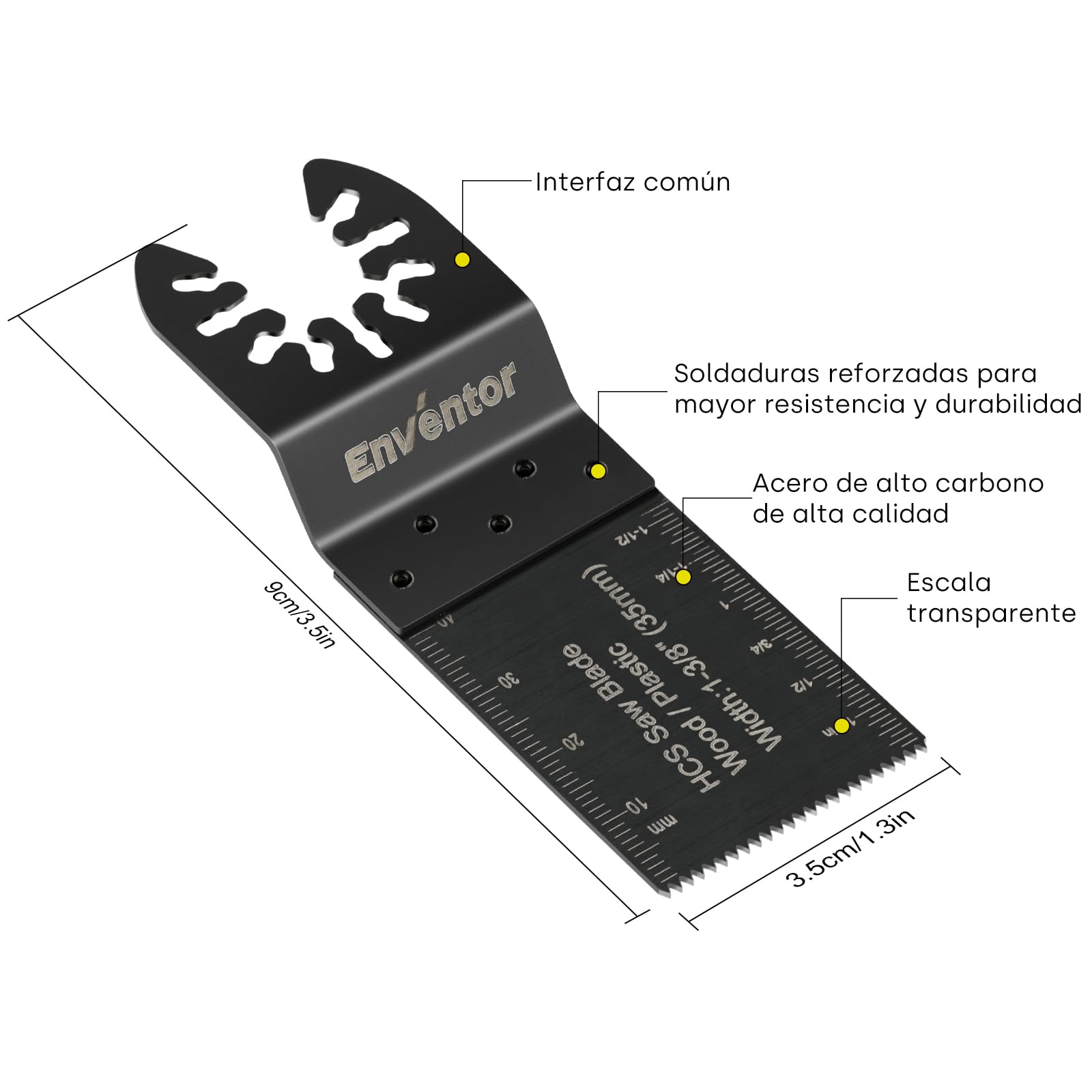 Enventor Kit de 67 Hojas para Multiherramienta Oscilante, 1-3/8"(35mm) | Compatible con la mayoría de las Herramienta Multifunción, Hojas de Sierra Oscilante para Madera, Plástico