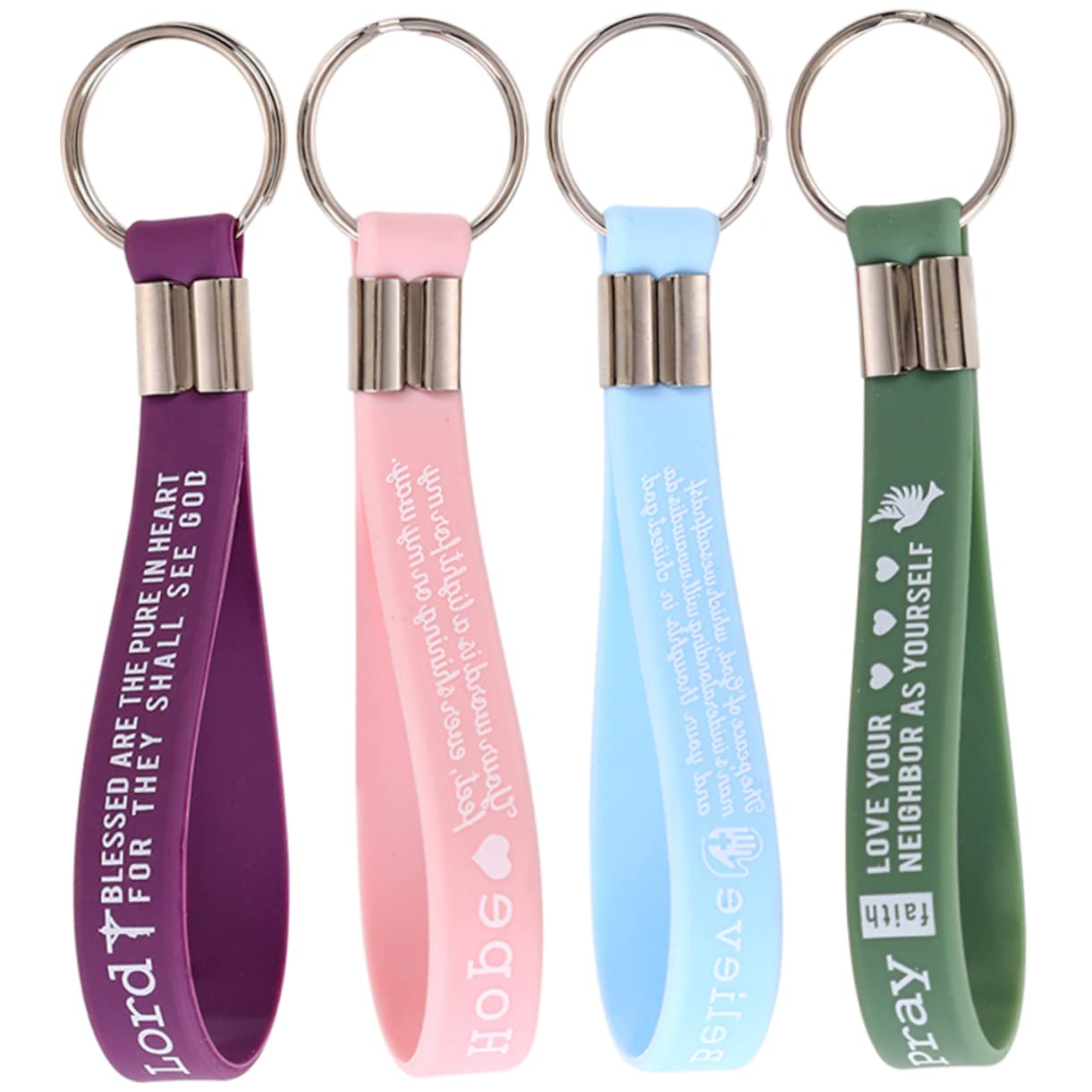 Yardwe 8 Piezas Llavero De La Biblia Llaveros Cristianos Para Mujer s Religiosos De La Biblia Para Mujer Flexible Miss Decoraciones Gel