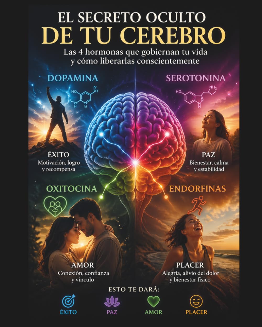 EL SECRETO OCULTO DE TU CEREBRO: LAS 4 HORMONAS QUE CONTROLAN TU VIDA Y CÓMO LIBERARLAS CONSCIENTEMENTE