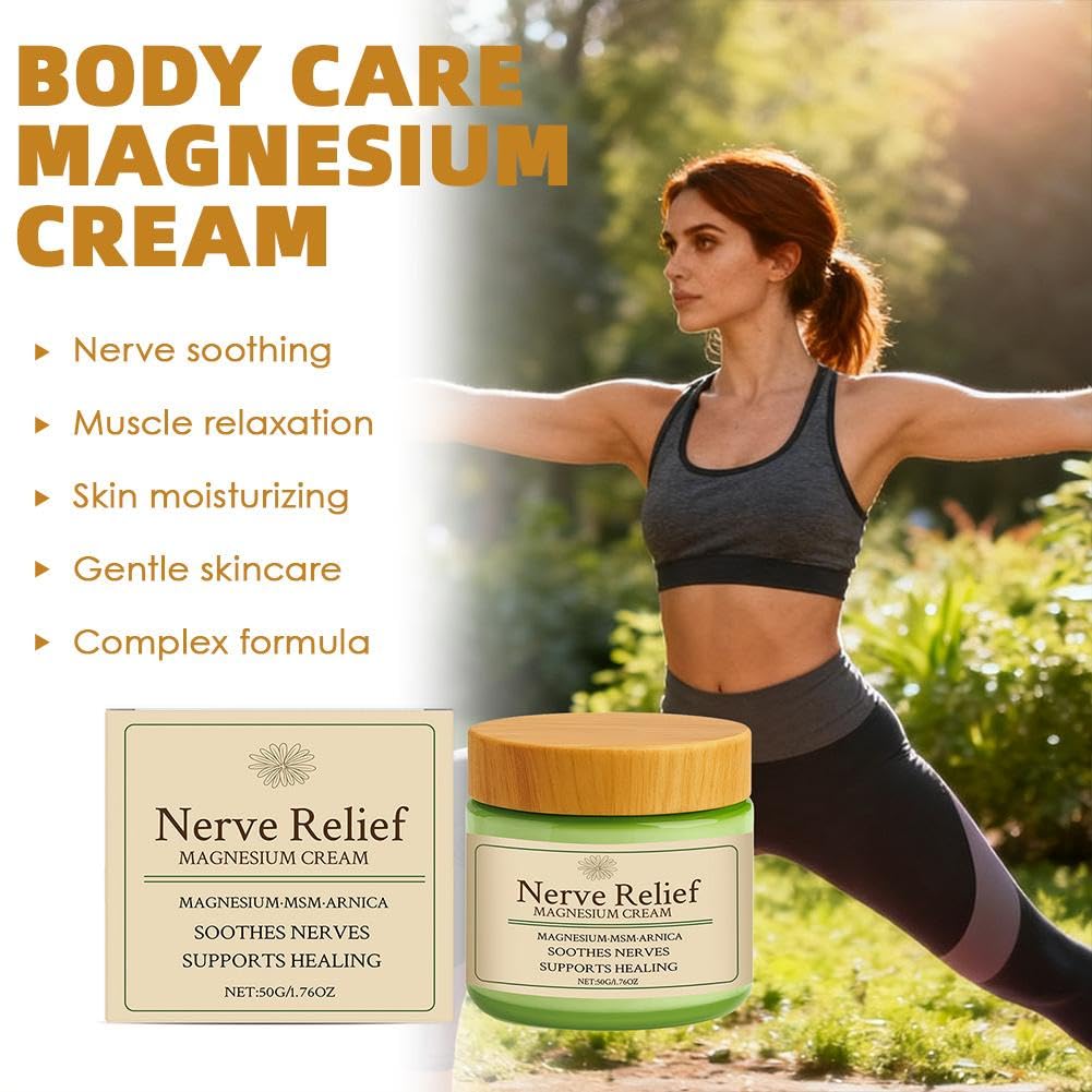 Total Relief Magnesium Cream for Nerve Relief with MSM & Arnica — Soothing Topical Support for Neuropathy & Muscle Relaxation — 2 Pack Value Set (3.52oz Total) — view 6