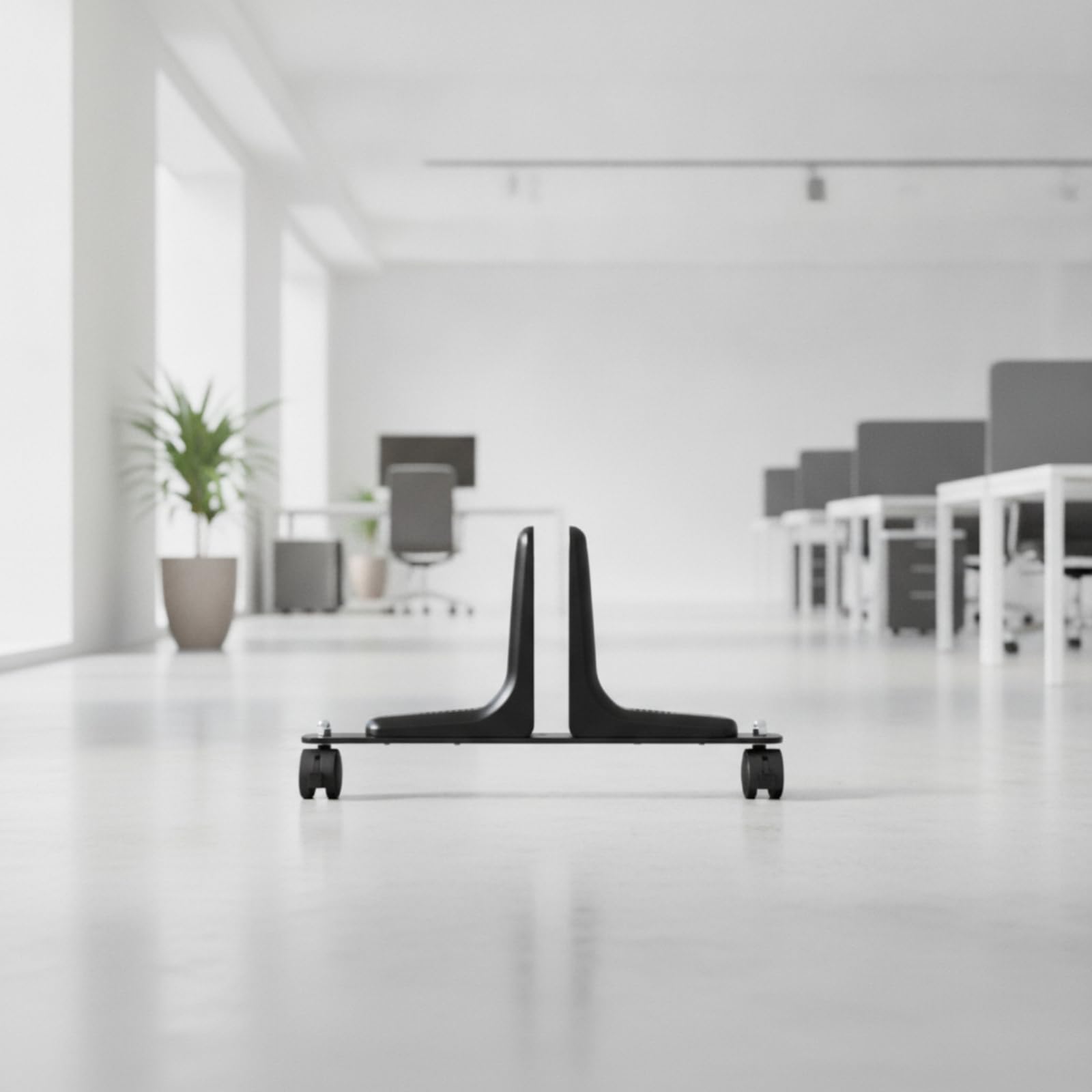 Supporto per Schermo Portatile Carrello Base Staffa Supporto in Lega di Alluminio con Ruote Piroettanti Frenabili Morsetto Regolabile 10-60 Mm, Nero