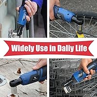 Vista 7 de AUTOFU Juego de llaves de trinquete eléctricas inalámbricas, kit de herramientas de trinquete de potencia de 3/8 de pulgada, 12 V, llave de tuerca