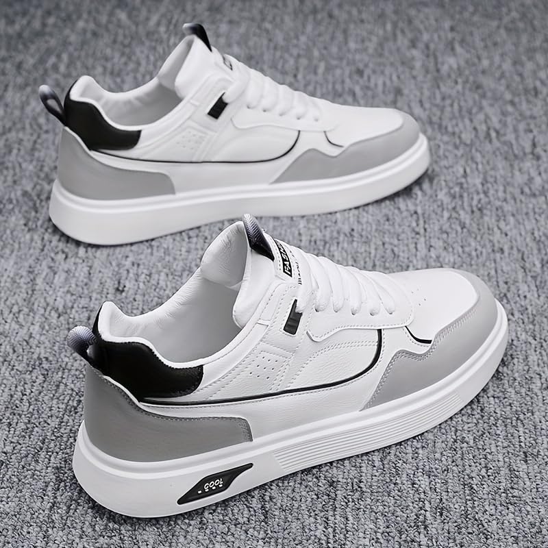 Men's Trendy Color Block Low Top Skateboard Shoes, Comfy Non Slip Durable Casual Walking Shoes for Men's Outdoor Activities2