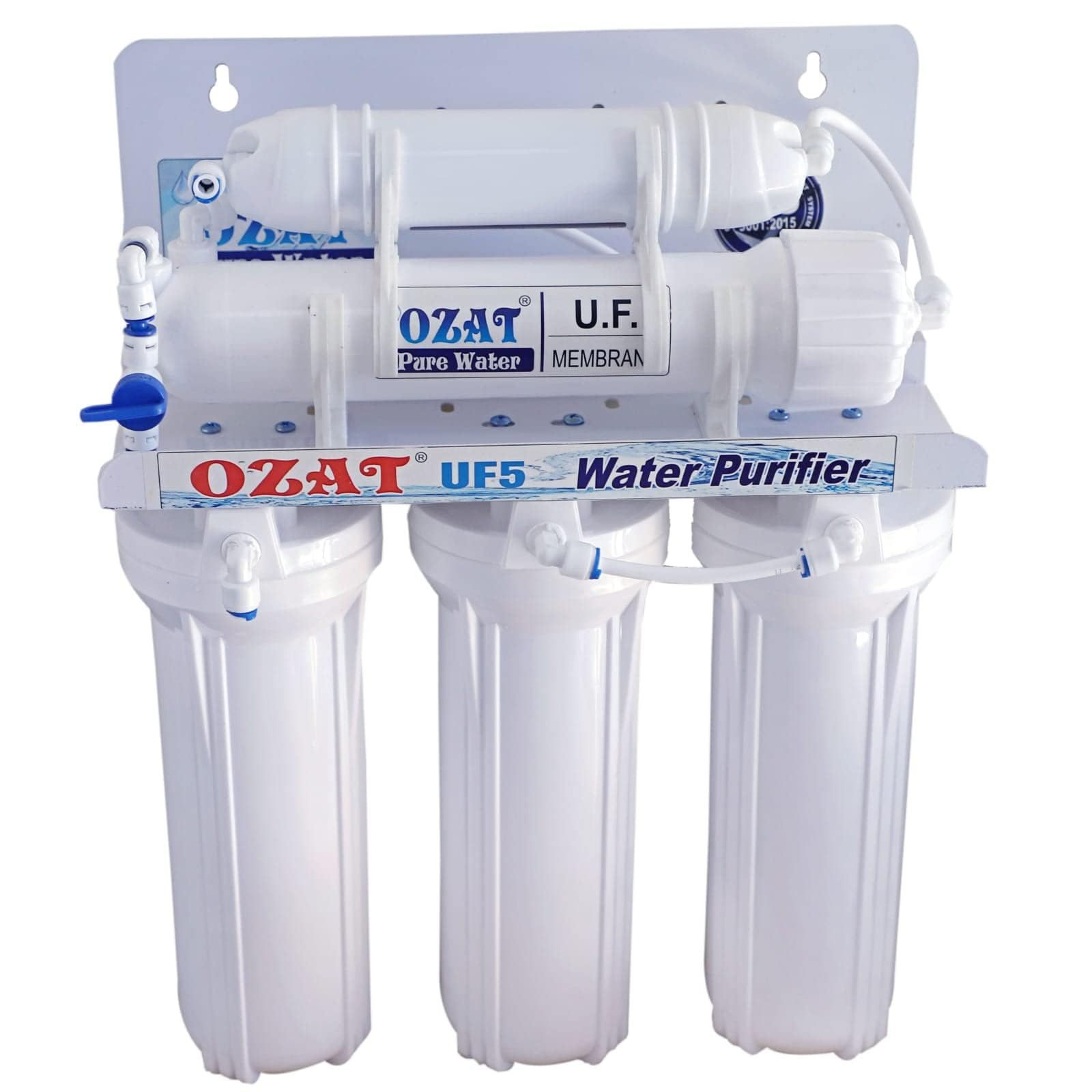 Ozat Pure Water 5-Stage UF Water Purifier | Non-Electric | Ultra Filtration (0.01 Micron) | Under Sink & Wall Mount | No RO | PP, Carbon, UF & Post Carbon Filters | White